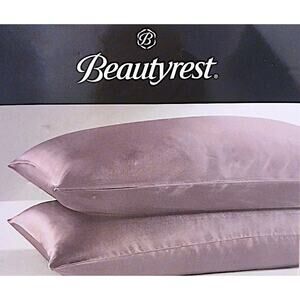 2 Pc Beautyrest KING Satin Pillowcases LAVENDER Purple Silky Therapy Hair Skin